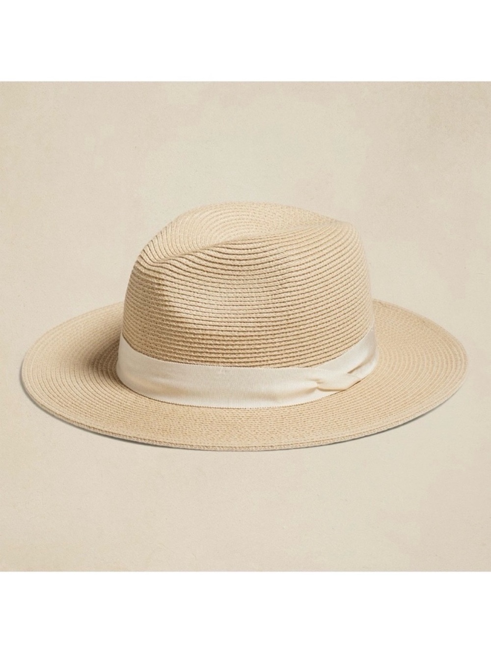 🆕- Banana Republic Woven Classic Fedora Sun Hat - Natural Tan